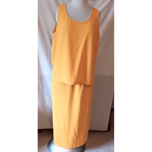 Vtg Donna Vinci Couture Suit 3 Pc Long Skirt 18 Evening Church Gold New w/Tags - Picture 7 of 16